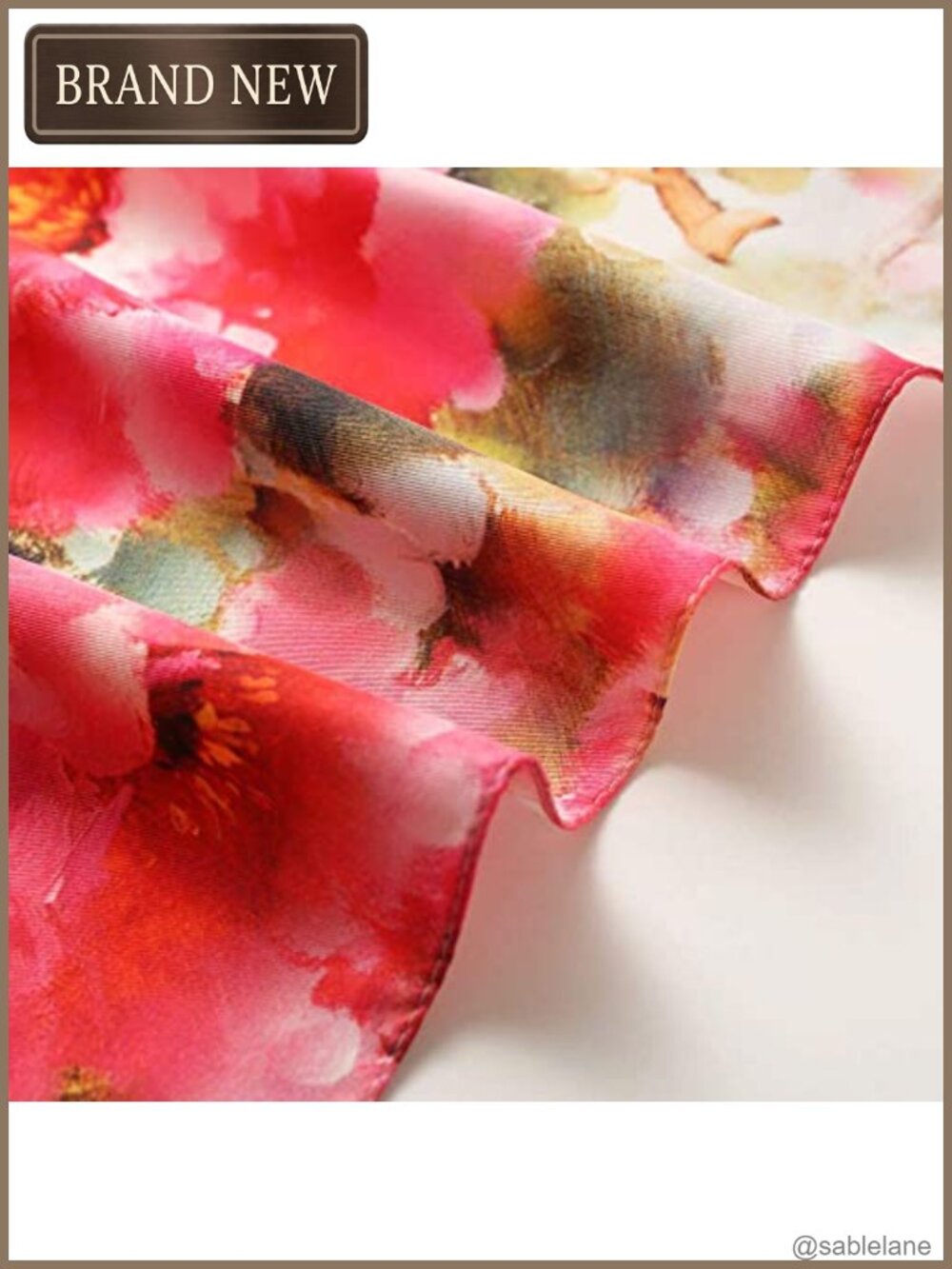 100% Mulberry Silk Square Scarf 35" Head Wrap Neck Scarf Gift Box - Picture 3 of 6